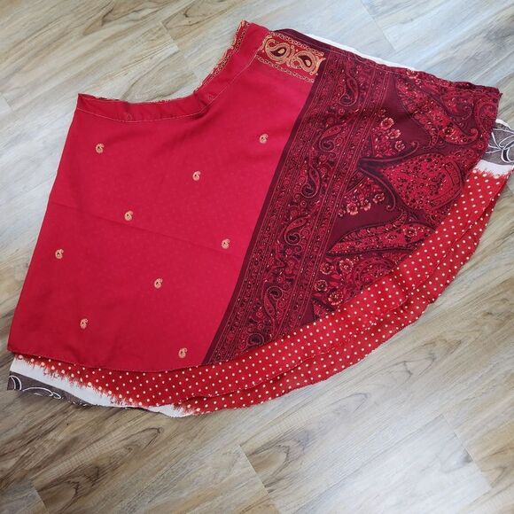 🔸️The Magic Wrap Red Print Reversible Convertible Dress/Skirt Small - Picture 1 of 12